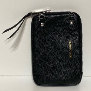Bandolier Expanded Zip Pouch in Black Pebbled Leather
